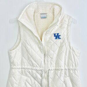 NEW! Columbia Kentucky Wildcats Women's Size L Quilted Vest Full Zip White UK